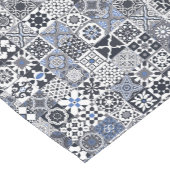 Marokkaanse tegel zwart, blauw, grijs korte tafelloper (Hoek)