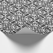 Marokkaanse tegel - zwart met witte achtergrond cadeaupapier (Hoek)