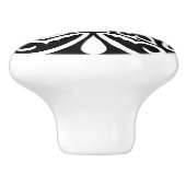 Marokkaanse tegel - zwart met witte achtergrond keramische knop (Zijkant)