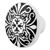 Marokkaanse tegel - zwart met witte achtergrond keramische knop (Rechts)