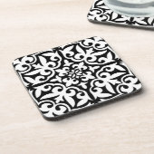Marokkaanse tegel - zwart met witte achtergrond onderzetter (Linkerzijde)