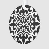 Marokkaanse tegel - zwart met witte achtergrond ornament (voorkant)