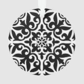 Marokkaanse tegel - zwart met witte achtergrond ornament (achterkant)