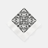 Marokkaanse tegel - zwart met witte achtergrond servetten (Hoek)