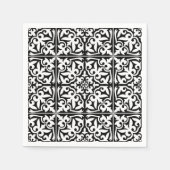 Marokkaanse tegel - zwart met witte achtergrond servetten (Voorkant)