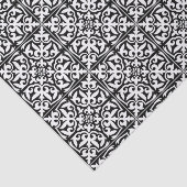 Marokkaanse tegel - zwart met witte achtergrond tissuepapier (Detail)