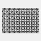 Marokkaanse tegel, zwart/wit, Oranje, Jade Green   Inpakpapier Vel (Voorkant)