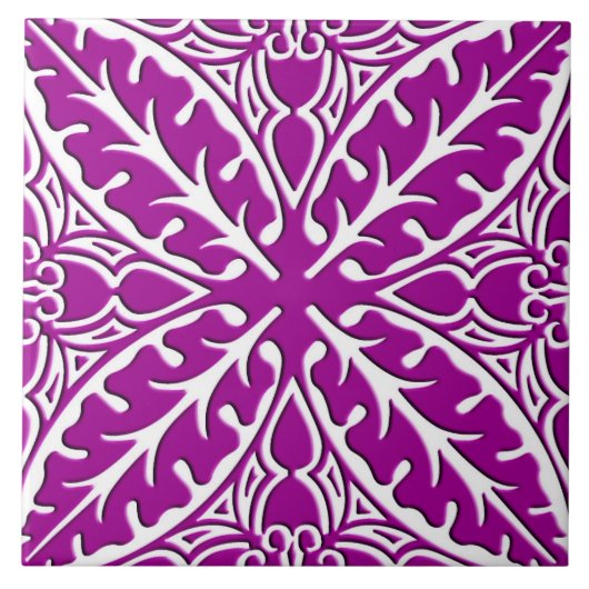 Marokkaanse tegels - amethyst paars en wit tegeltje (Voorkant)