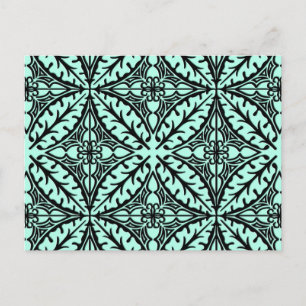 Marokkaanse tegels - aqua blauw en zwart briefkaart