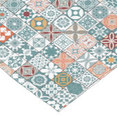 Marokkaanse tegels - blauw en bruin korte tafelloper (Hoek)