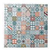 Marokkaanse tegels - blauw en bruin tegeltje (Voorkant)