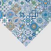 Marokkaanse tegels - blauw en groen tissuepapier (Detail)