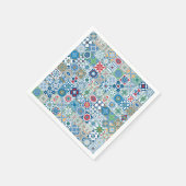 Marokkaanse tegels - blauw en rood servet (Hoek)