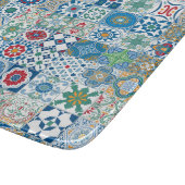 Marokkaanse tegels - blauw en rood snijplank (Hoek)