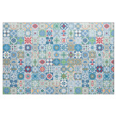 Marokkaanse tegels - blauw en rood stof (Fat Quarter)