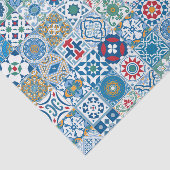 Marokkaanse tegels - blauw en rood tissuepapier (Detail)