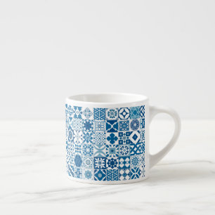 Marokkaanse tegels - blauw en wit espresso kop