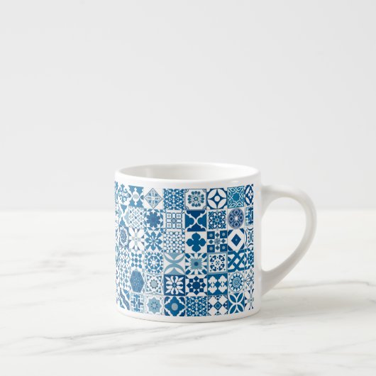 Marokkaanse tegels - blauw en wit espresso kop (Rechts)