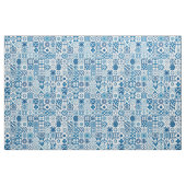 Marokkaanse tegels - blauw en wit stof (Yard (91,4 cm))