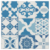 Marokkaanse tegels - blauw en wit stof (Close Up)