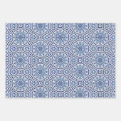 Marokkaanse tegels, blauwe tegel, All-Over Print Inpakpapier Vel (Voorkant)