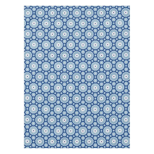 Marokkaanse tegels, blauwe tegel, All-Over Print Tafelkleed (Voorkant)