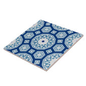 Marokkaanse tegels, blauwe tegel, All-Over Print Tegeltje (Zijkant)