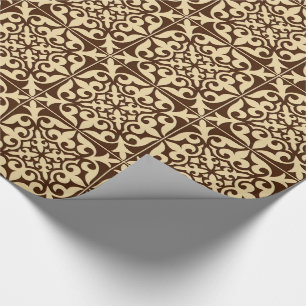 Marokkaanse tegels - chocoladebruin en beige cadeaupapier