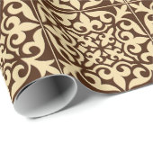 Marokkaanse tegels - chocoladebruin en beige cadeaupapier (Rol Hoek)