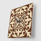 Marokkaanse tegels - chocoladebruin en beige vierkante klok (Hoek)