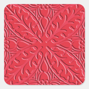 Marokkaanse tegels - cinnaber red vierkante sticker