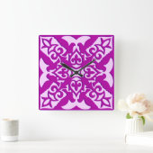 Marokkaanse tegels - diepe orchidee en roze vierkante klok (Huis)