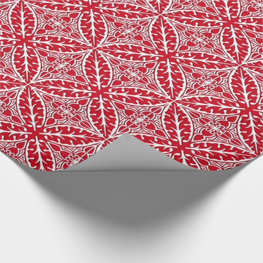Marokkaanse tegels - donkerrood en wit cadeaupapier (Hoek)