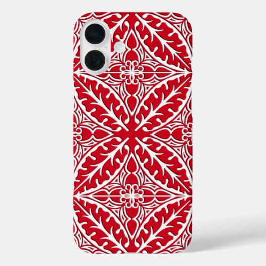 Marokkaanse tegels - donkerrood en wit Case-Mate iPhone case (Achterkant)