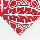 Marokkaanse tegels - donkerrood en wit fleece deken (Hoek)