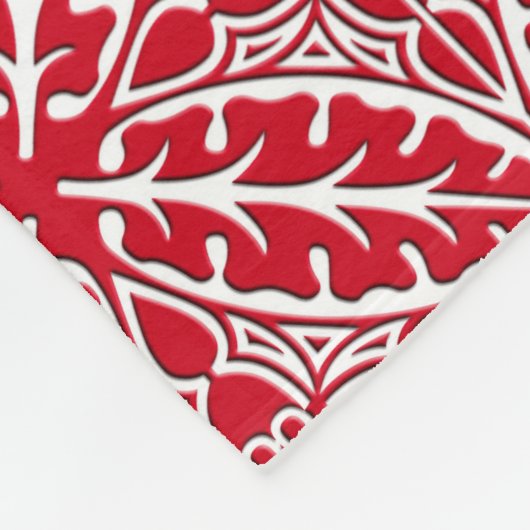 Marokkaanse tegels - donkerrood en wit fleece deken (Hoek)