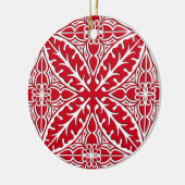 Marokkaanse tegels - donkerrood en wit keramisch ornament (Links)