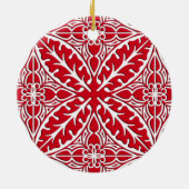 Marokkaanse tegels - donkerrood en wit keramisch ornament (Achterkant)