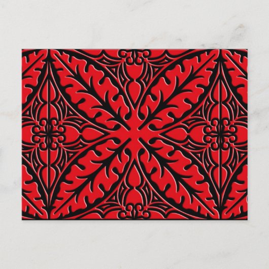 Marokkaanse tegels - donkerrood en zwart briefkaart (Voorkant)