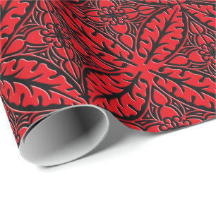 Marokkaanse tegels - donkerrood en zwart cadeaupapier
