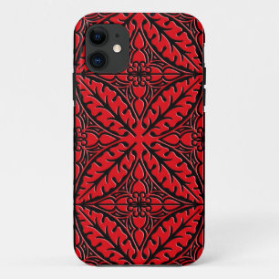 Marokkaanse tegels - donkerrood en zwart Case-Mate iPhone case