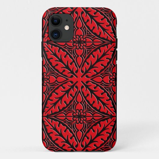 Marokkaanse tegels - donkerrood en zwart Case-Mate iPhone case (Achterkant)
