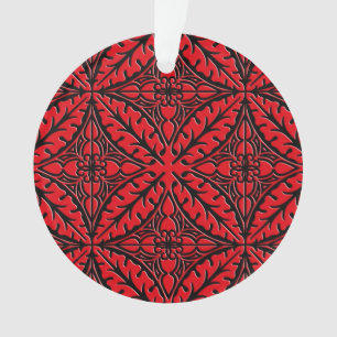 Marokkaanse tegels - donkerrood en zwart ornament