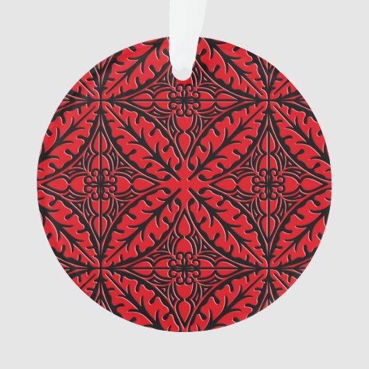 Marokkaanse tegels - donkerrood en zwart ornament (voorkant)