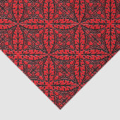 Marokkaanse tegels - donkerrood en zwart tissuepapier (Detail)