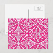 Marokkaanse tegels - fuchsia roze en wit briefkaart (Voorkant / Achterkant)