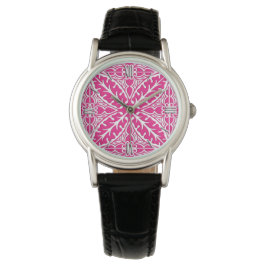 Marokkaanse tegels - fuchsia roze en wit horloge