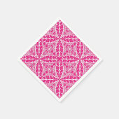 Marokkaanse tegels - fuchsia roze en wit servet (Hoek)