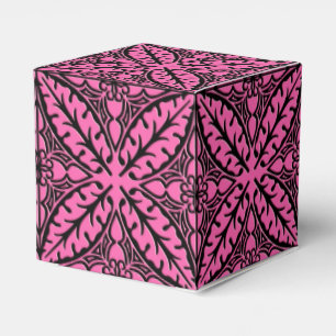 Marokkaanse tegels - fuchsia roze en zwart bedankdoosjes