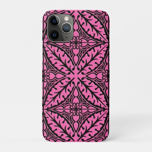 Marokkaanse tegels - fuchsia roze en zwart Case-Mate iPhone case (Achterkant)